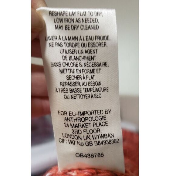 Anthropologie MOTH Sweater Womens M Orange Marbled Mock Neck Wool Alpaca Silk - Picture 8 of 9